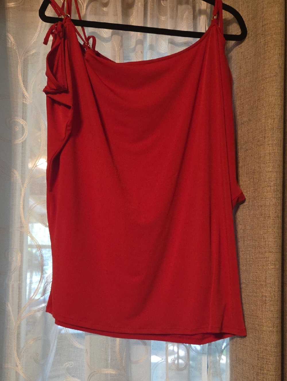 Express Red Tie-Shoulder Shirt
